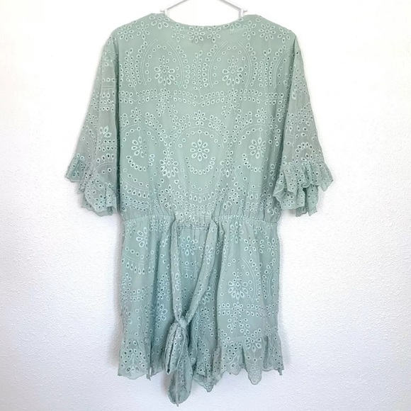 Majorelle Mint Green Eyelet Havana Romper - Picture 9 of 10
